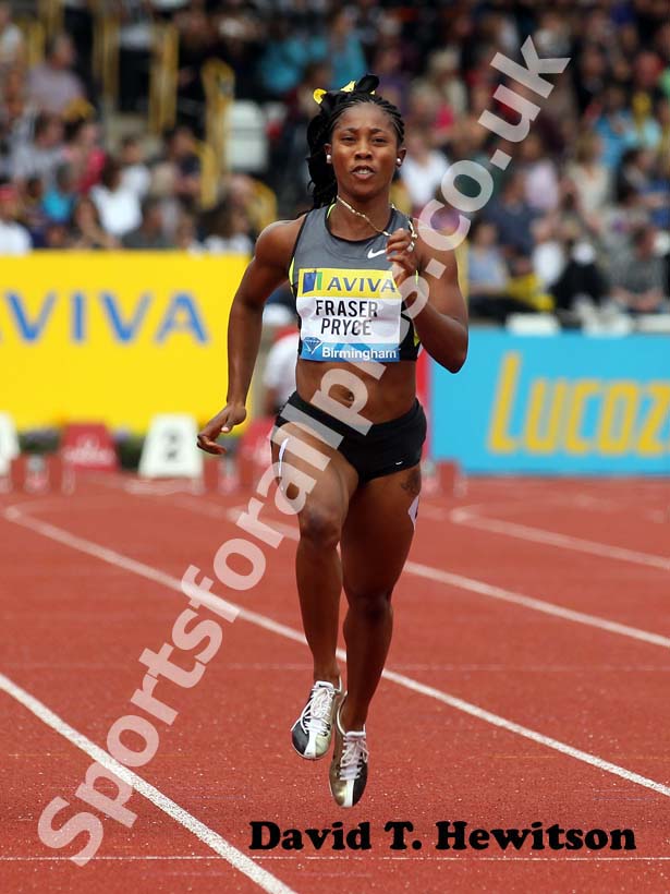 Shelly-Anne Fraser-Price 100 metres, 2012 Samsung Diamond League, Birmingham.